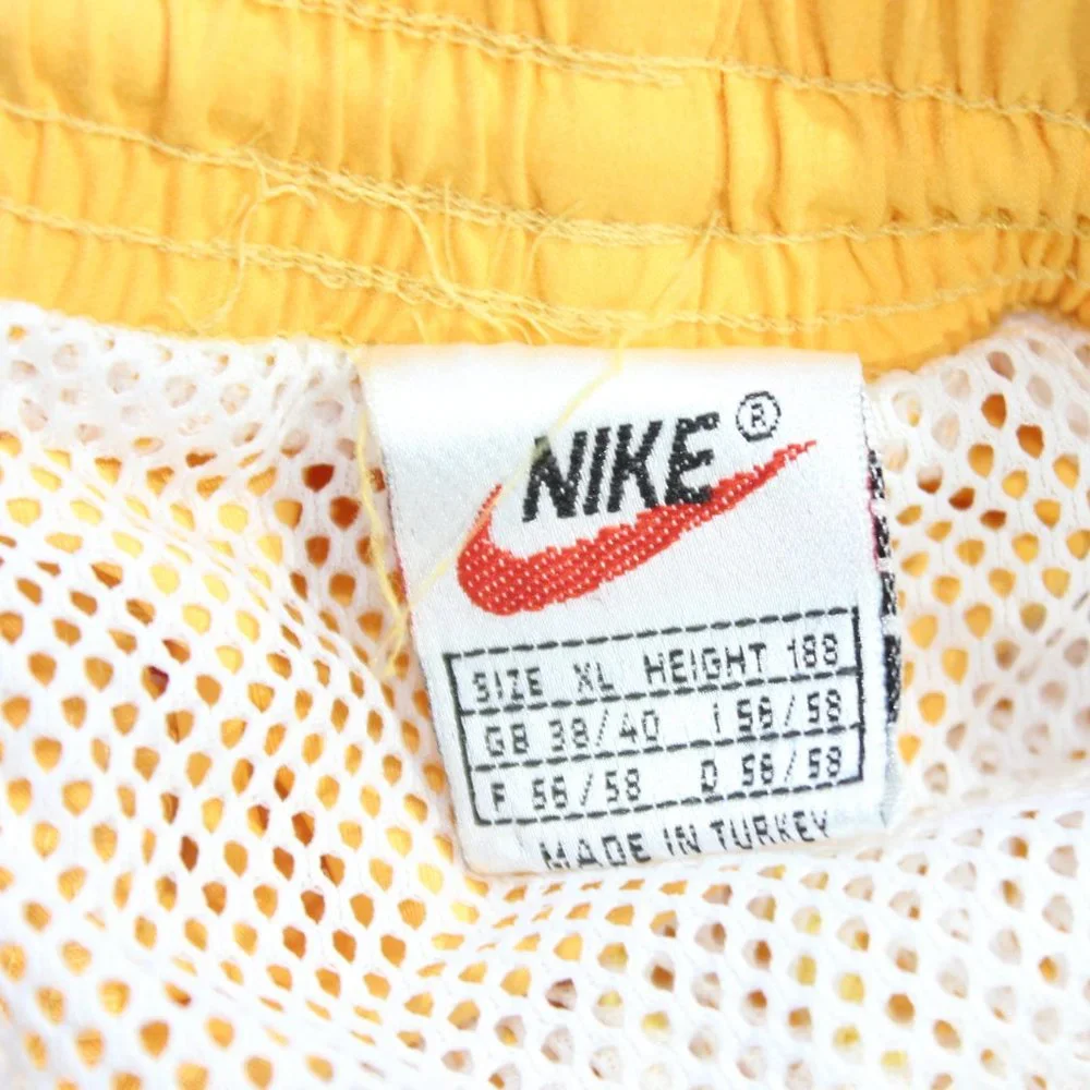 Vintage Nike Shorts XL 38-40" Yellow 1990's 90s Inner Mesh Sports Gym Beach Mens - Picture 3 of 10